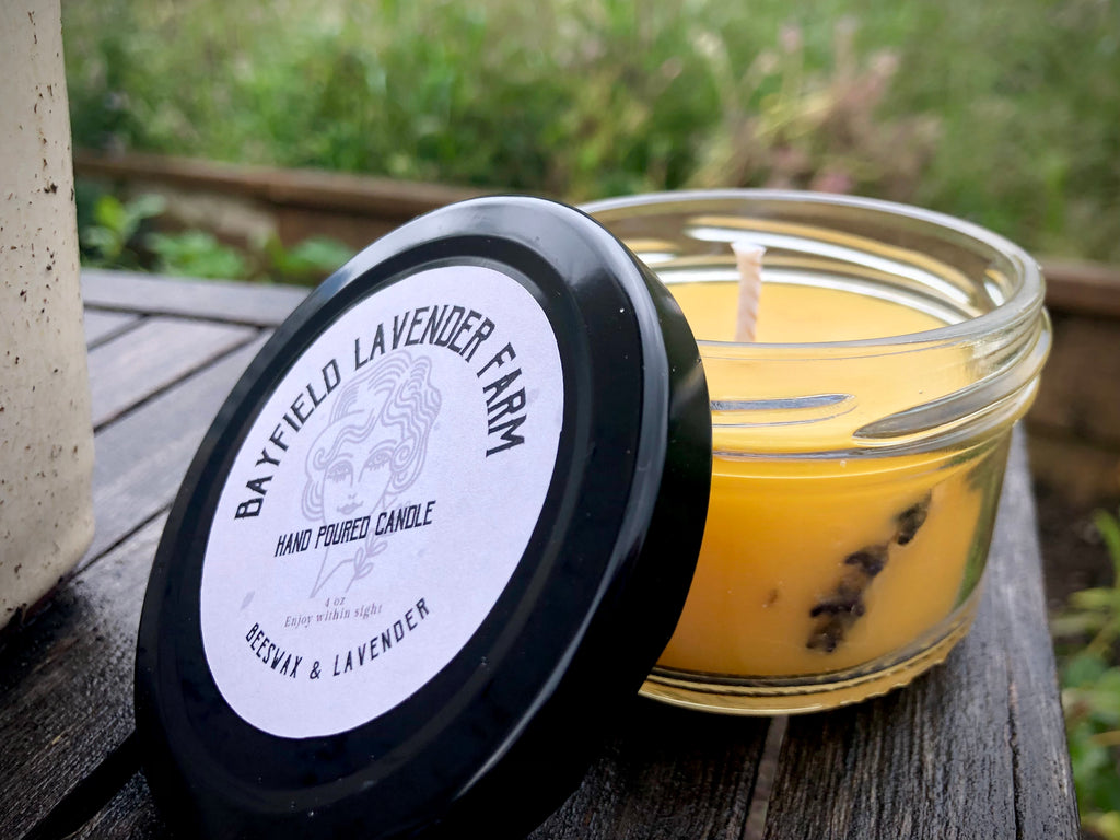 Bayfield Lavender Farm Hand Poured Beeswax Candle